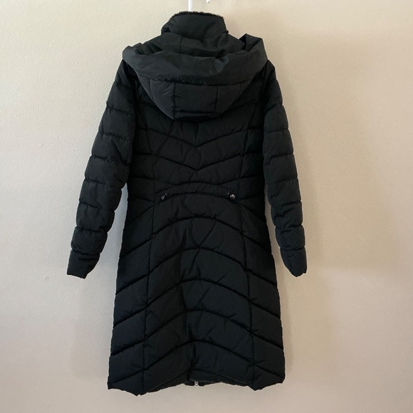 Laundry by Shelli Segal Women Black Long Puffer Jacket with Hood( Size: S) - Picture 2 of 5
